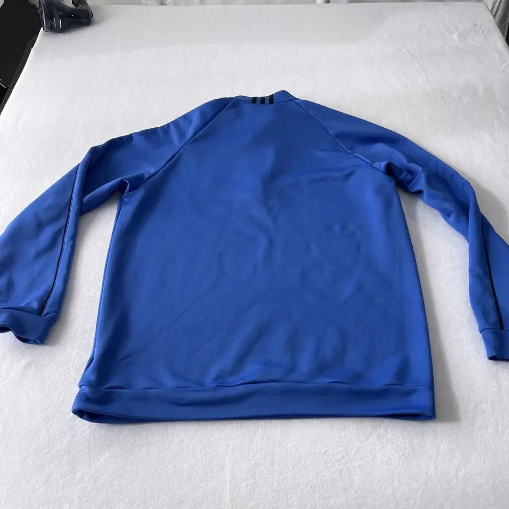 Adidas Golf Sweatshirt Mens Medium Blue Climalite 1/4 Zip Knit‎ Fleece ANGC 1987